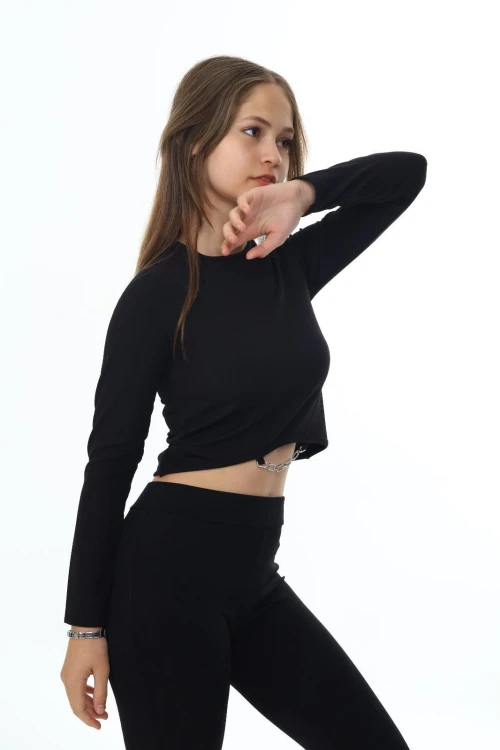 Fitilli Altı Taşlı Uzun Kol Body 9402