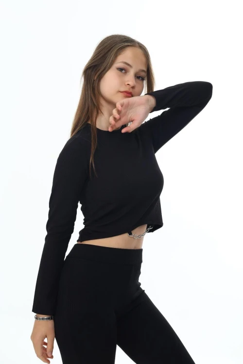 Fitilli Altı Taşlı Uzun Kol Body 9402