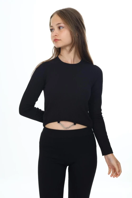 Fitilli Altı Taşlı Uzun Kol Body 9402