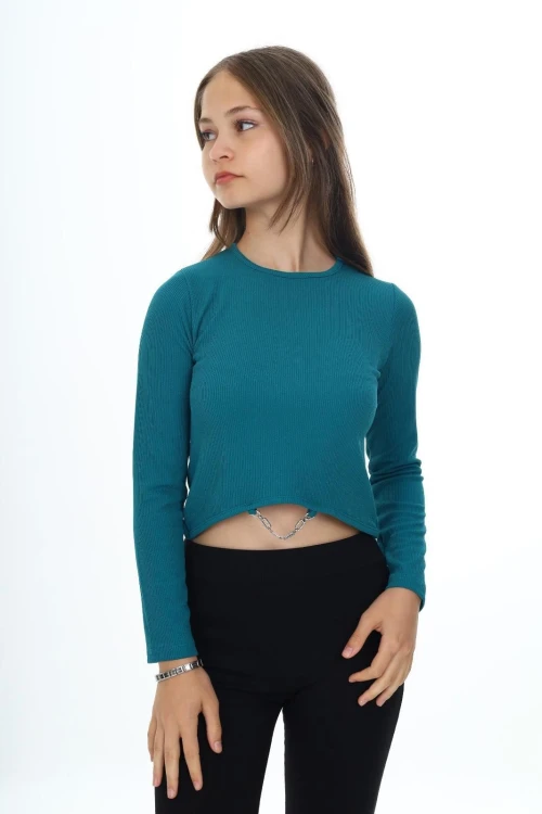 Fitilli Altı Taşlı Uzun Kol Body 9402