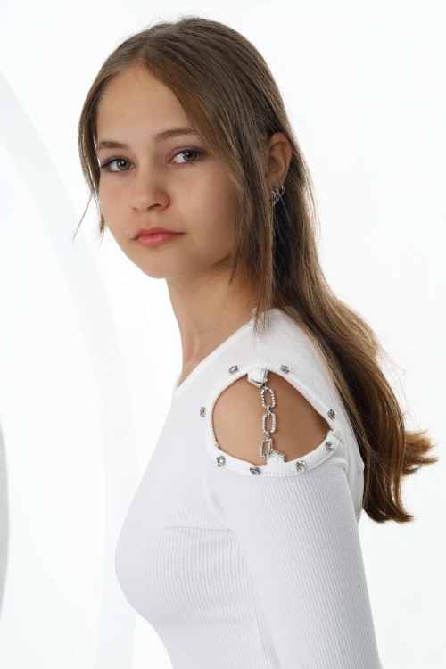 Fitilli Omuzu Zincirli Uzun Kol Body 9412