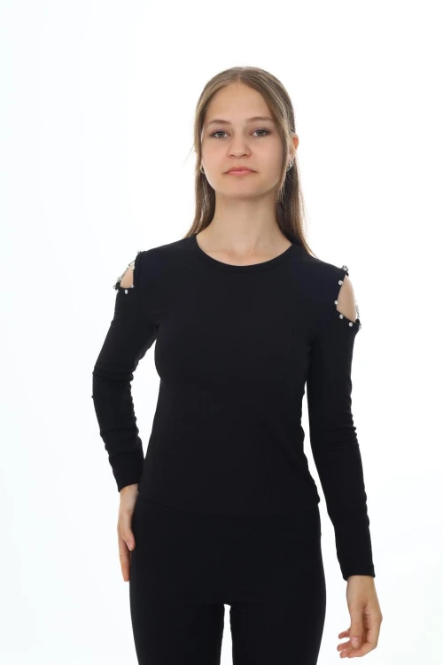 Fitilli Omuzu Zincirli Uzun Kol Body 9412