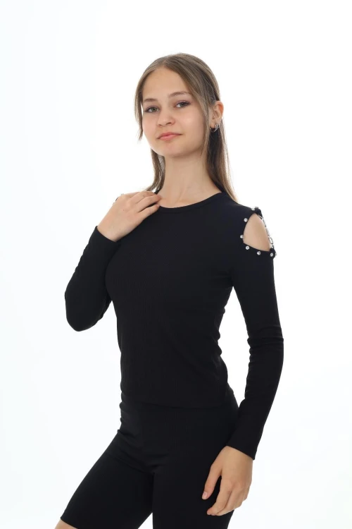 Fitilli Omuzu Zincirli Uzun Kol Body 9412