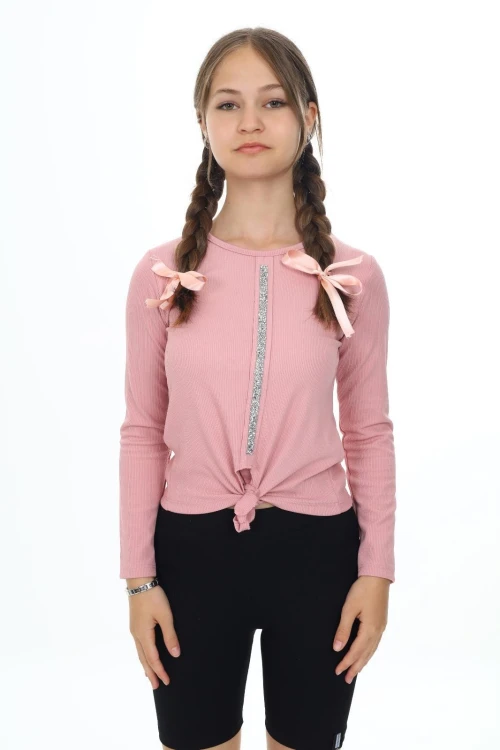 Fitilli Önü Taşlı Uzun Kol Body 9415