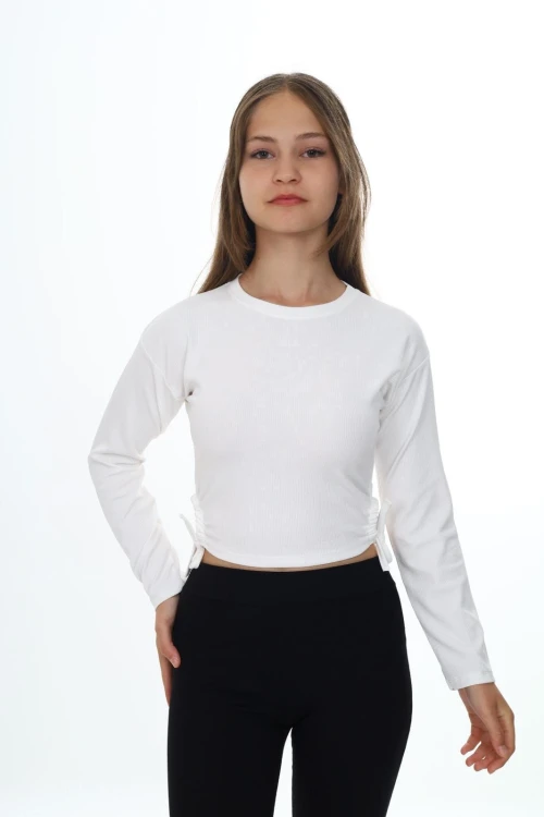 Fitilli Yanları Büzgülü Uzun Kol Body 9403