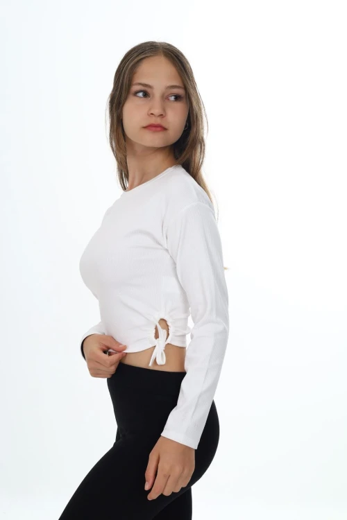 Fitilli Yanları Büzgülü Uzun Kol Body 9403