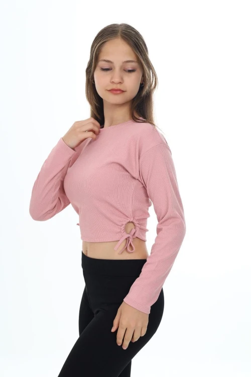 Fitilli Yanları Büzgülü Uzun Kol Body 9403