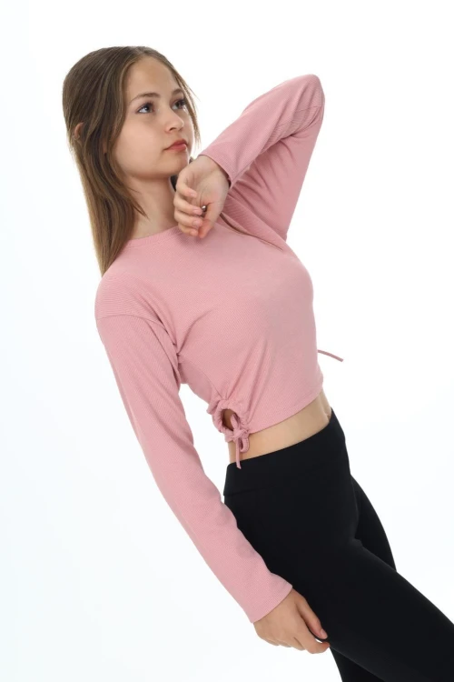 Fitilli Yanları Büzgülü Uzun Kol Body 9403