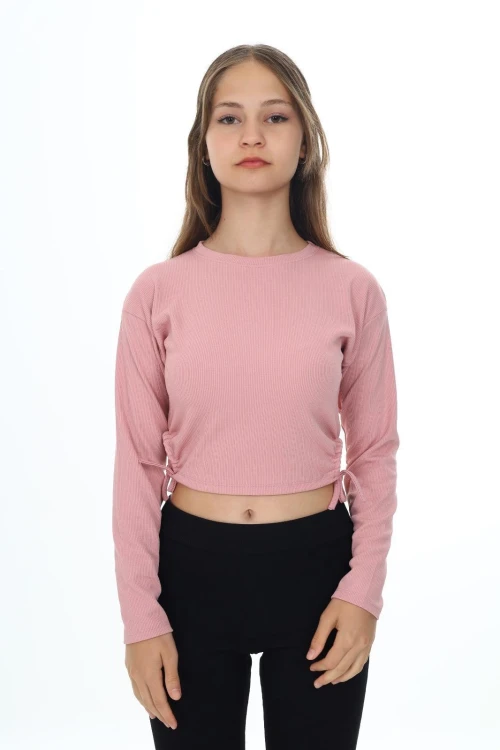 Fitilli Yanları Büzgülü Uzun Kol Body 9403