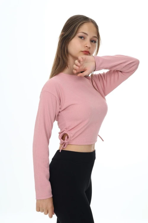 Fitilli Yanları Büzgülü Uzun Kol Body 9403