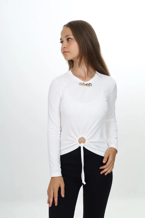 Fitilli Zincir Detaylı Uzun Kol Body 9414