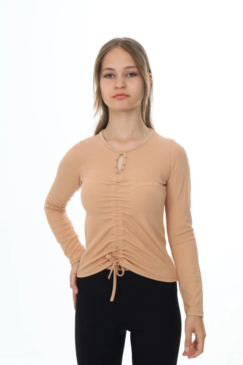 Fitlli Önü Büzgülü Uzun Kol Body 9405