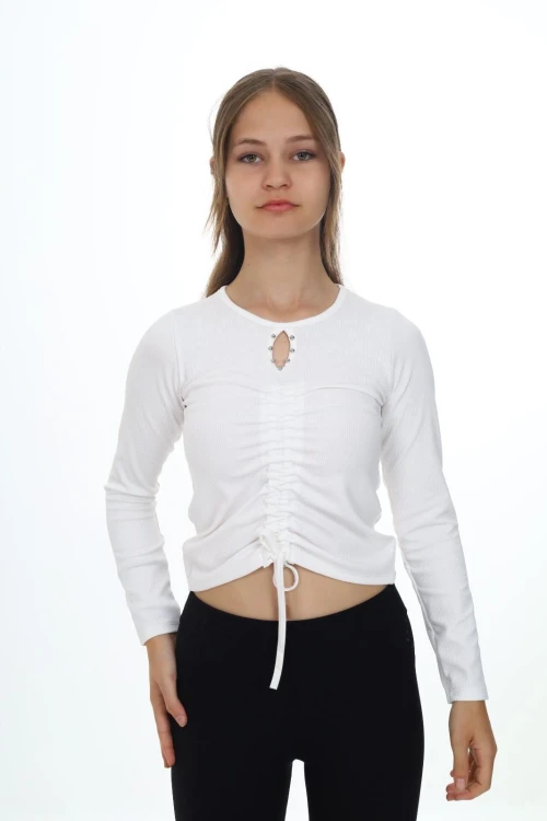 Fitlli Önü Büzgülü Uzun Kol Body 9405