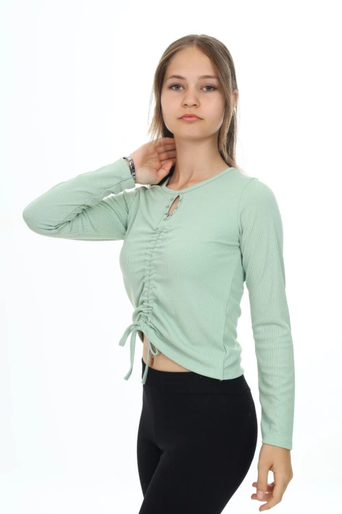 Fitlli Önü Büzgülü Uzun Kol Body 9405