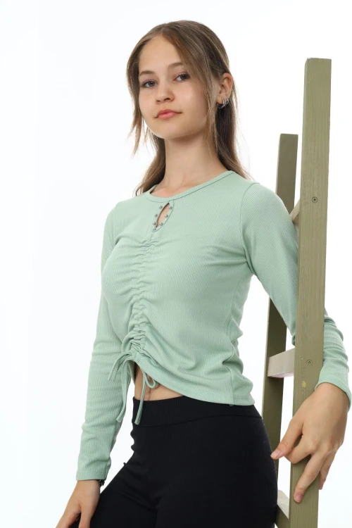 Fitlli Önü Büzgülü Uzun Kol Body 9405