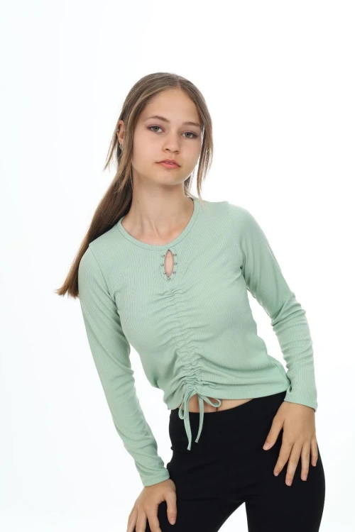 Fitlli Önü Büzgülü Uzun Kol Body 9405