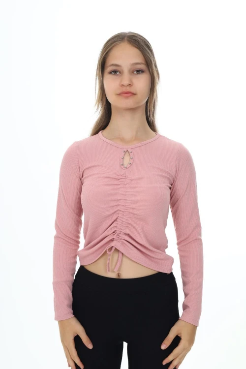 Fitlli Önü Büzgülü Uzun Kol Body 9405