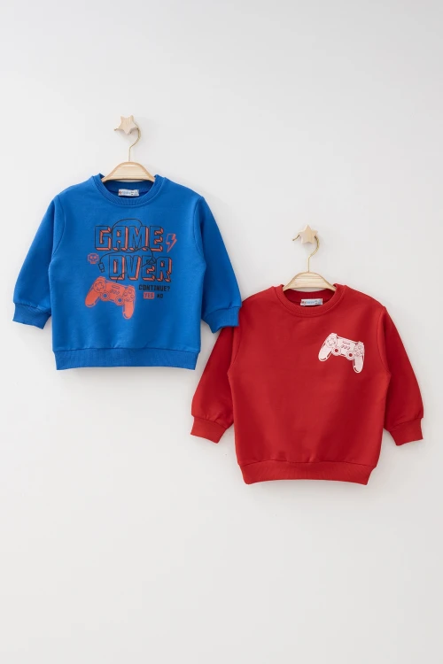 Game Over Baskılı 2li Sweat 54262
