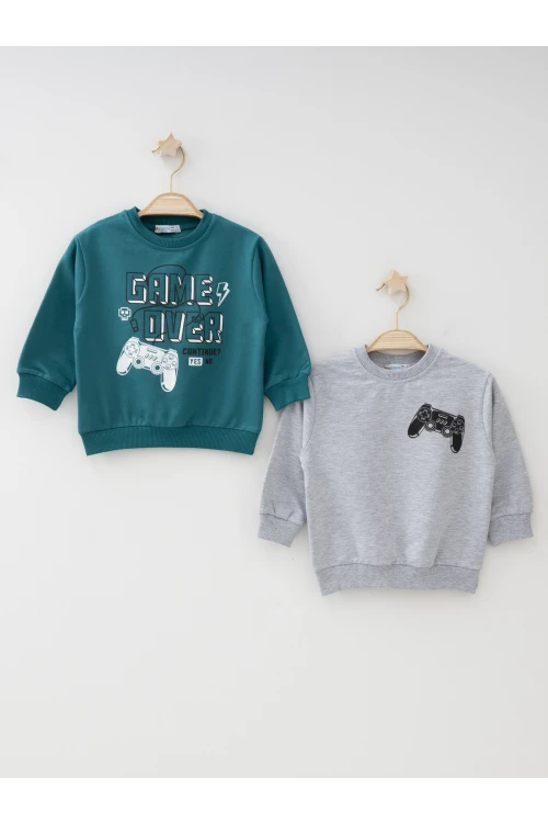 Game Over Baskılı 2li Sweat 54262