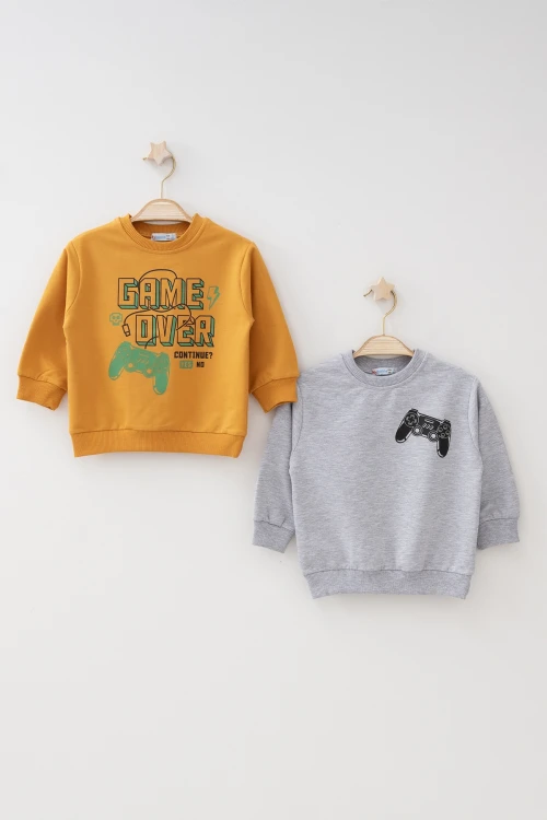 Game Over Baskılı 2li Sweat 54262