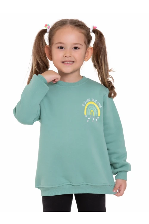 Gökkuşağı Baskılı Sweat 54360