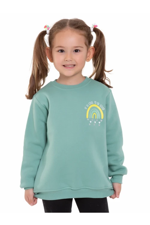 Gökkuşağı Baskılı Sweat 54360