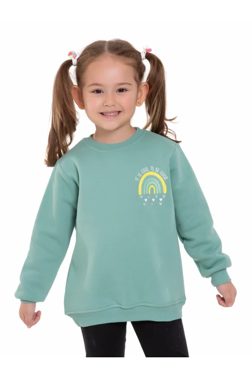 Gökkuşağı Baskılı Sweat 54360