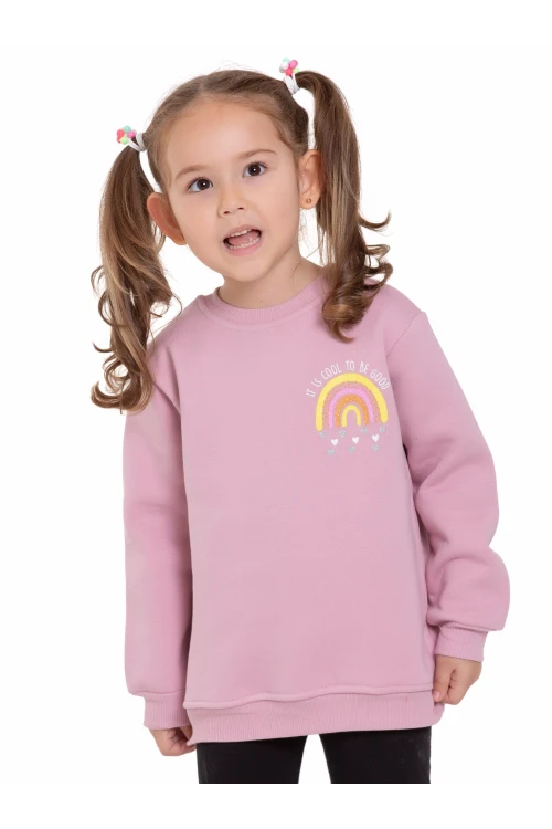 Gökkuşağı Baskılı Sweat 54360