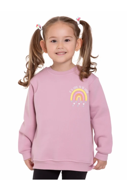 Gökkuşağı Baskılı Sweat 54360