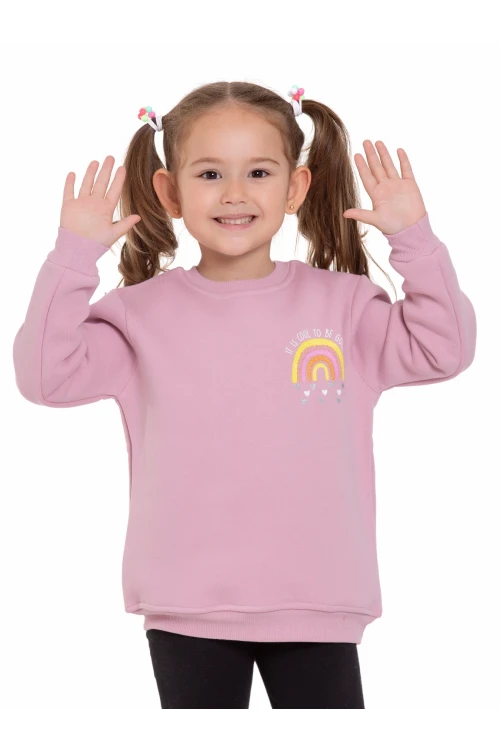 Gökkuşağı Baskılı Sweat 54360