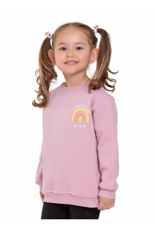 Gökkuşağı Baskılı Sweat 54360