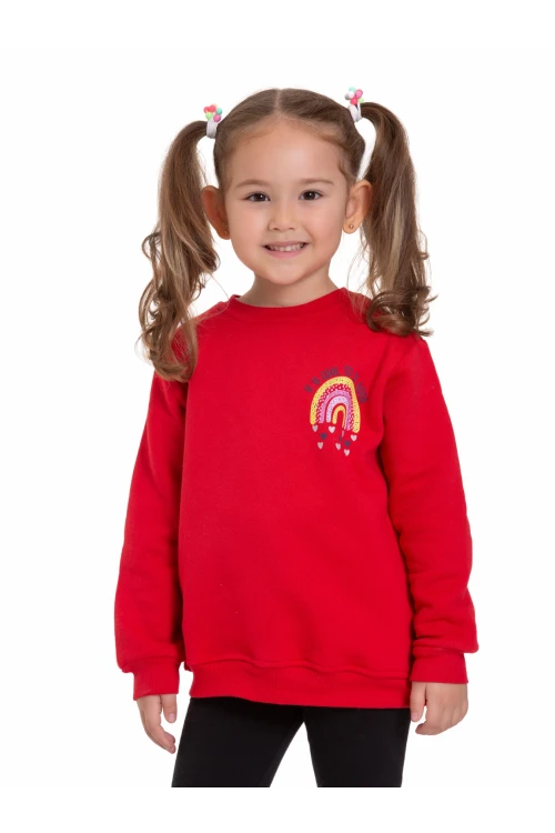 Gökkuşağı Baskılı Sweat 54360