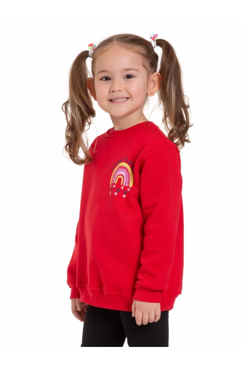 Gökkuşağı Baskılı Sweat 54360