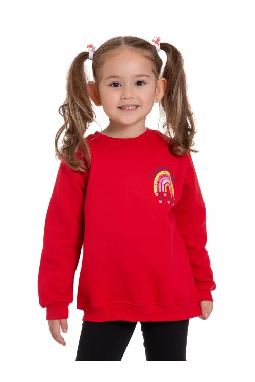 Gökkuşağı Baskılı Sweat 54360