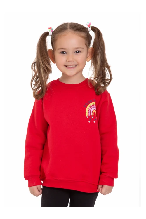 Gökkuşağı Baskılı Sweat 54360