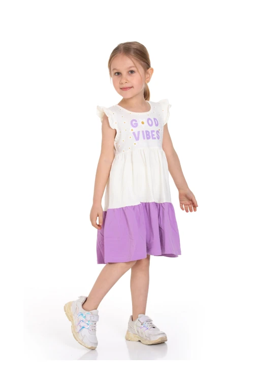 Good Vibes Baskılı Elbise 73502