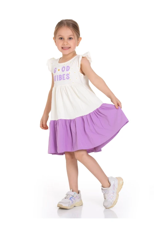 Good Vibes Baskılı Elbise 73502