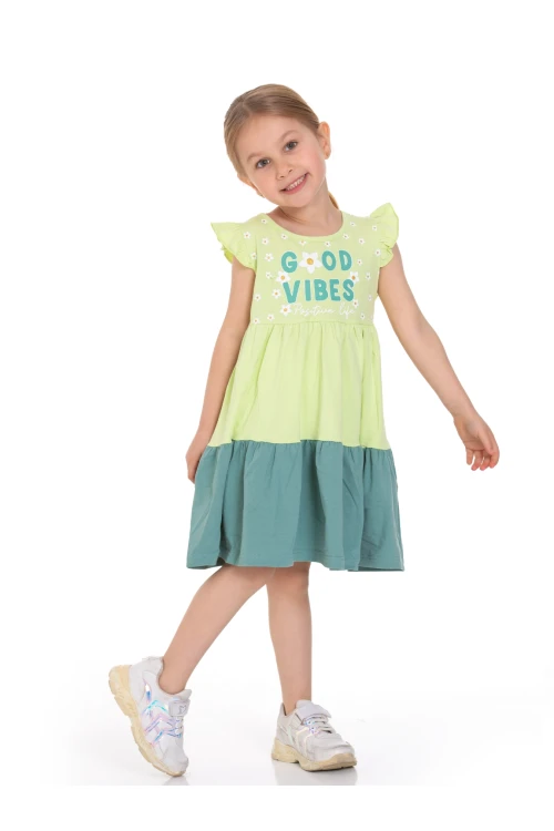 Good Vibes Baskılı Elbise 73502