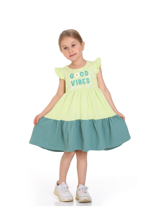 Good Vibes Baskılı Elbise 73502