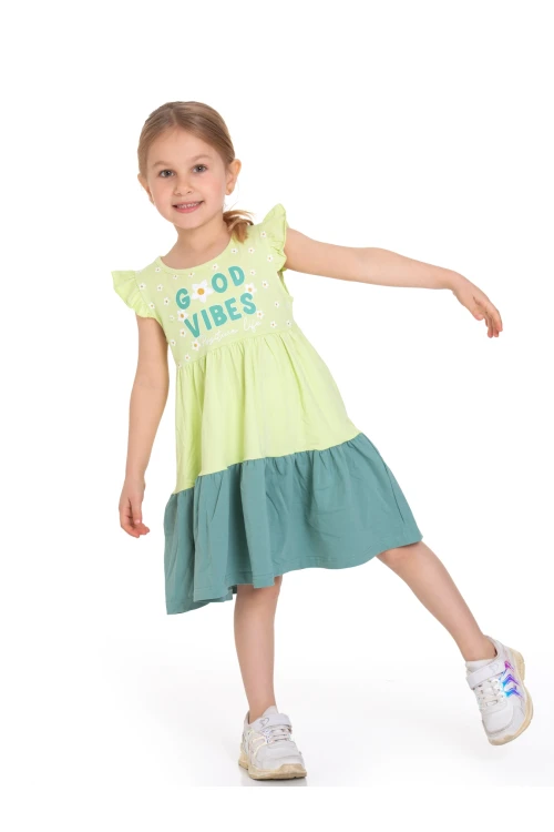 Good Vibes Baskılı Elbise 73502