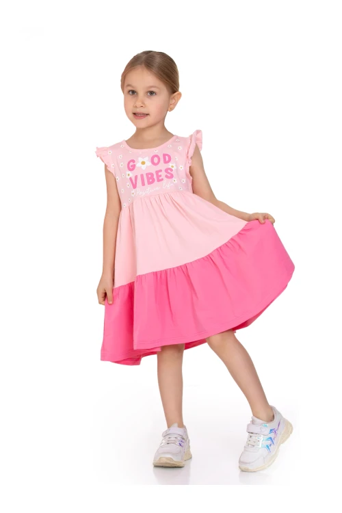 Good Vibes Baskılı Elbise 73502