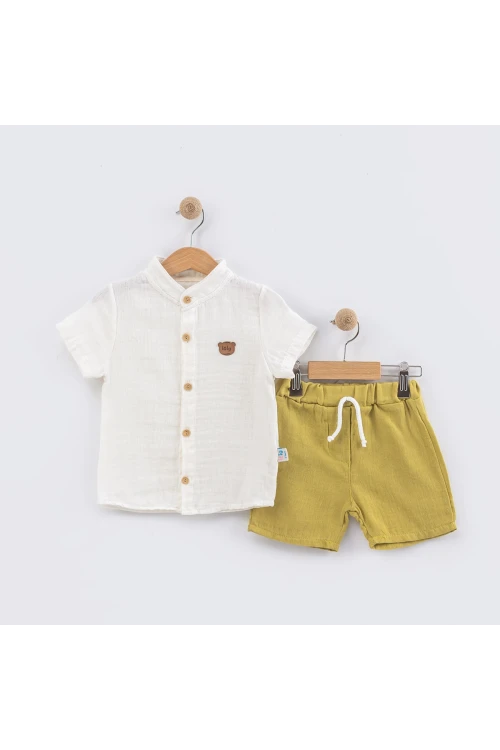 Hakim Yaka Gömlekli Müslin Takım 9136