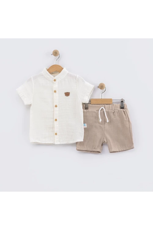 Hakim Yaka Gömlekli Müslin Takım 9136