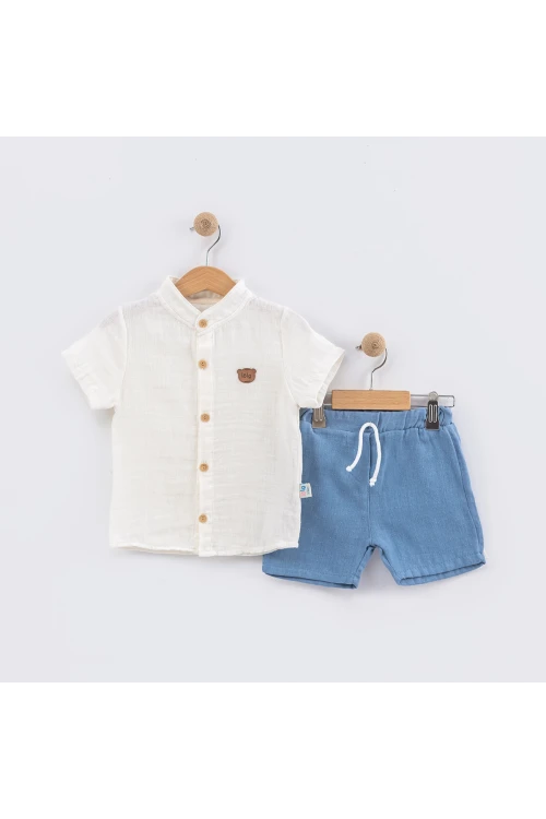 Hakim Yaka Gömlekli Müslin Takım 9136