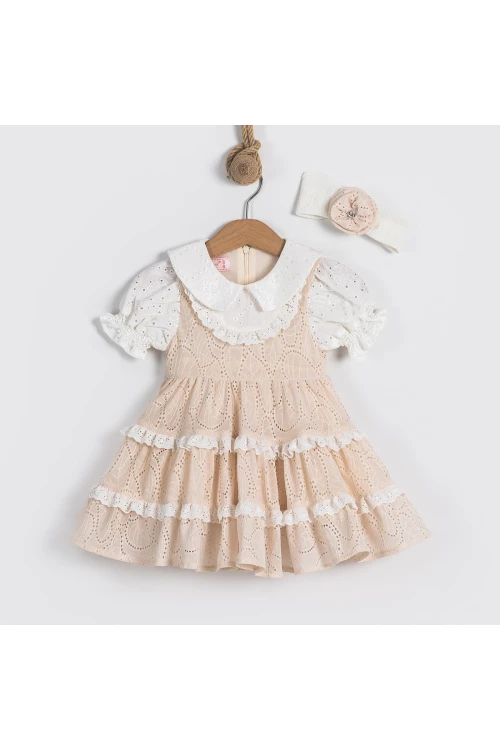 Hakim Yaka Tül Detaylı Elbise 24106