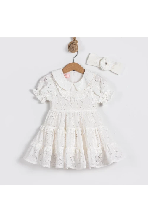 Hakim Yaka Tül Detaylı Elbise 24106