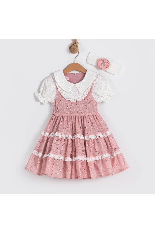 Hakim Yaka Tül Detaylı Elbise 24106