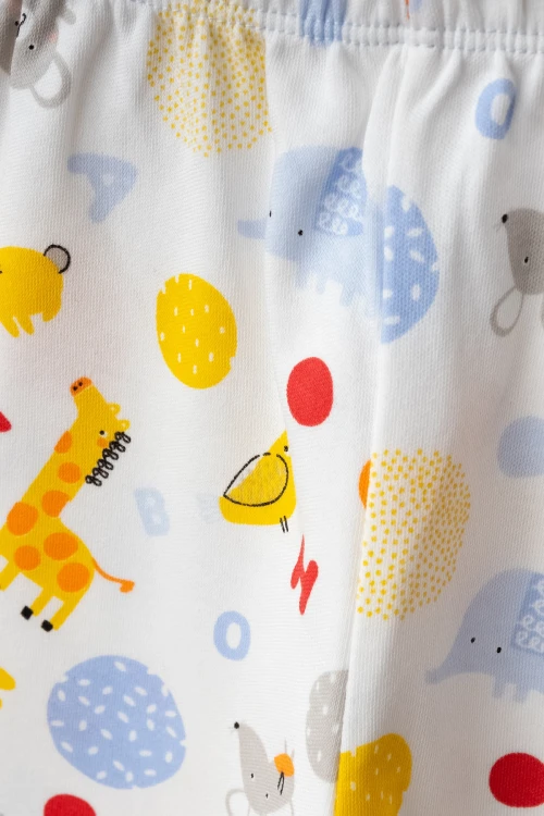 Hayvanlar Desenli Kısa Kol Pijama Takımı 54215