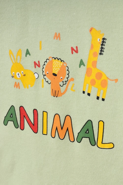 Hayvanlar Desenli Kısa Kol Pijama Takımı 54215