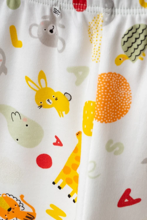 Hayvanlar Desenli Kısa Kol Pijama Takımı 54215